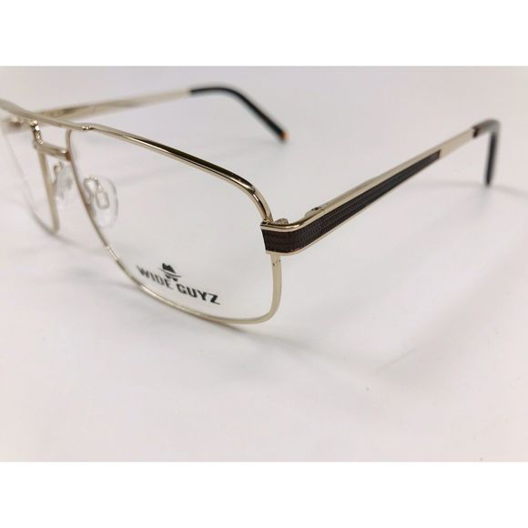 New Wide Guyz Gold & Brown ANTHONY Eyeglasses 58mm for The Stylish Large Man - Picture 5 of 13